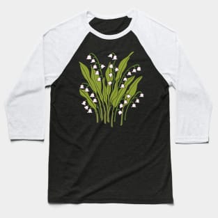 LILY OF THE VALLEY Floral Botanical in Spring Green - UnBlink Studio by Jackie Tahara Baseball T-Shirt